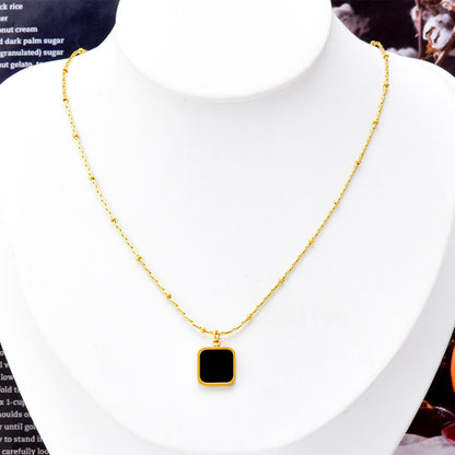 Simple Style Square Titanium Steel Plating 18k Gold Plated Necklace