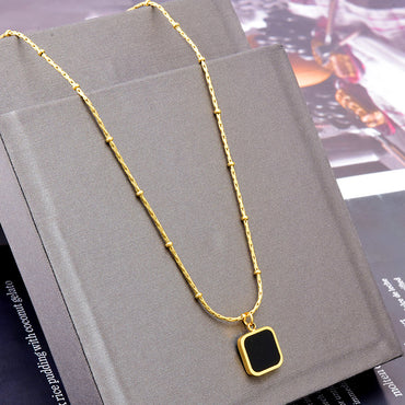 Simple Style Square Titanium Steel Plating 18k Gold Plated Necklace