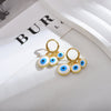 1 Pair Simple Style Devil's Eye Printing Stainless Steel Drop Earrings