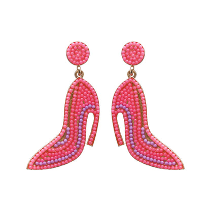 1 Pair Exaggerated Commute High Heel Inlay Alloy Resin Drop Earrings