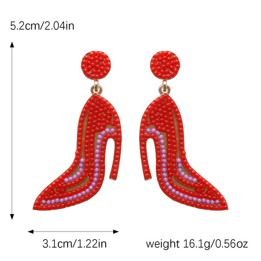 1 Pair Exaggerated Commute High Heel Inlay Alloy Resin Drop Earrings