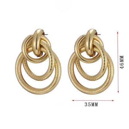 1 Pair Retro Geometric Plating Iron Earrings