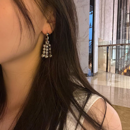 1 Pair Streetwear Geometric Tassel Plating Alloy Drop Earrings