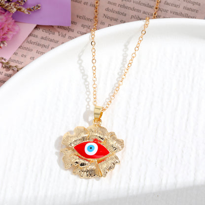 Ethnic Style Devil's Eye Zircon Alloy Wholesale Pendant Necklace