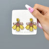 1 Pair Simple Style Flower Plastic Rhinestone Women's Drop Earrings