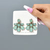 1 Pair Simple Style Flower Plastic Rhinestone Women's Drop Earrings