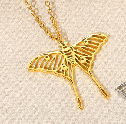 Simple Style Devil's Eye Heart Shape Butterfly Stainless Steel Plating Hollow Out Pendant Necklace