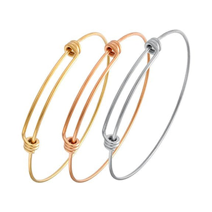 Simple Style Solid Color Stainless Steel Plating Gold Plated Bangle