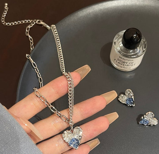 Elegant Lady Heart Shape Artificial Crystal Alloy Plating Inlay Zircon Women's Earrings Necklace