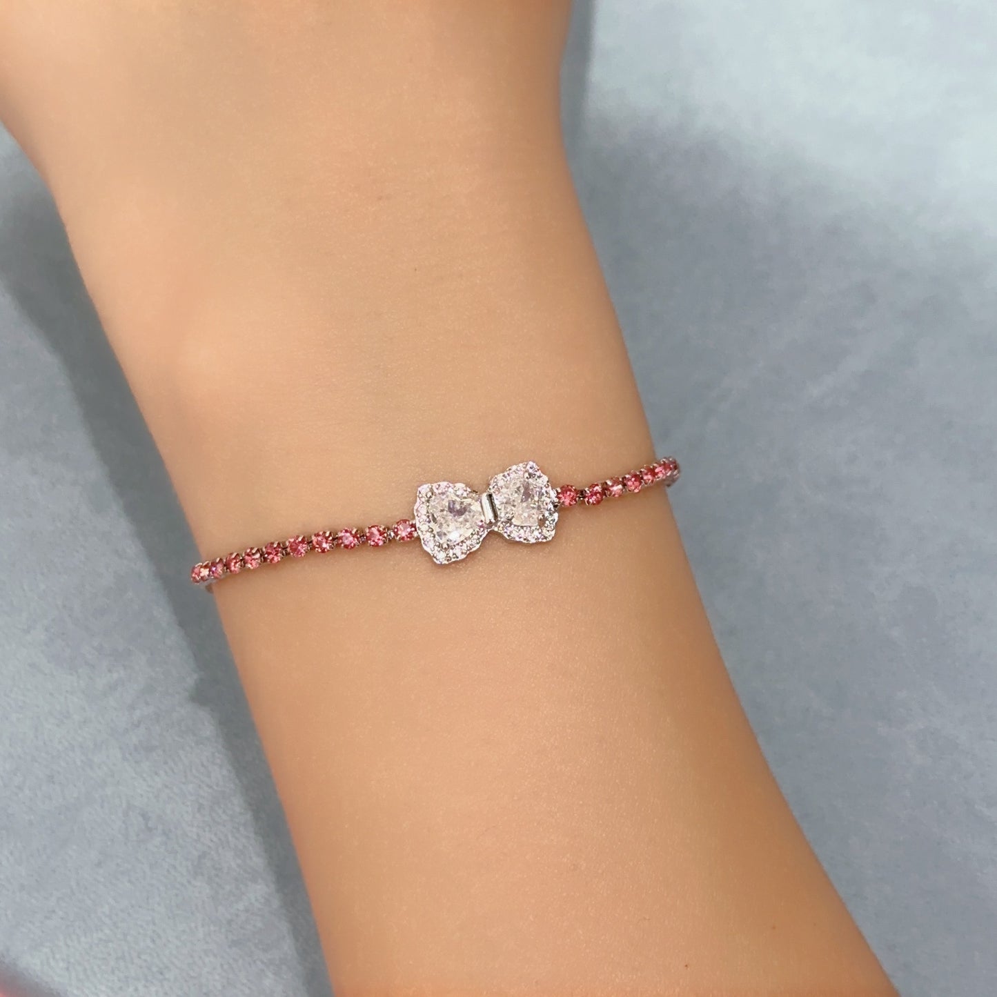 Sweet Heart Shape Flower Butterfly Copper Inlay Zircon Bracelets