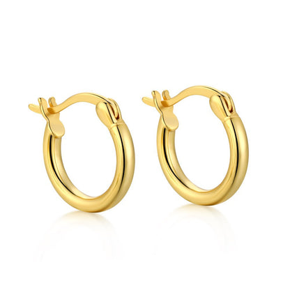 1 Pair Simple Style Round Plating Copper White Gold Plated Gold Plated Earrings