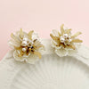 1 Pair Elegant Vintage Style Flower Polishing Plating Stainless Steel Shell Gold Plated Ear Studs