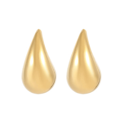 1 Pair Simple Style Water Droplets Polishing Alloy Ear Studs