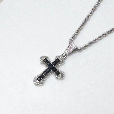 Streetwear Cross Zircon Alloy Wholesale Charms Pendant Necklace