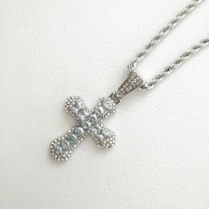 Streetwear Cross Zircon Alloy Wholesale Charms Pendant Necklace