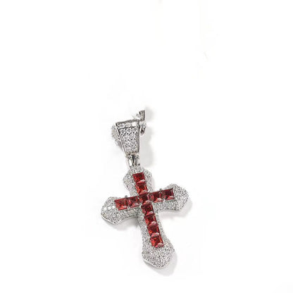 Streetwear Cross Zircon Alloy Wholesale Charms Pendant Necklace