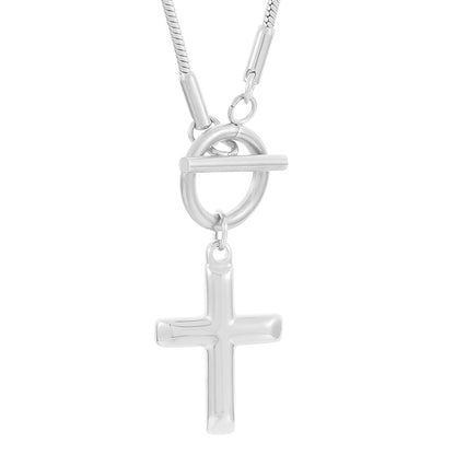 Elegant Cross Stainless Steel Plating Gold Plated Necklace