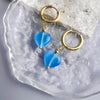 1 Pair French Style Heart Shape Stainless Steel Opal Earrings