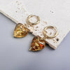 1 Pair Retro Heart Shape Stainless Steel Earrings