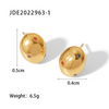 1 Pair Simple Style Round Plating Stainless Steel Zircon Gold Plated Ear Studs