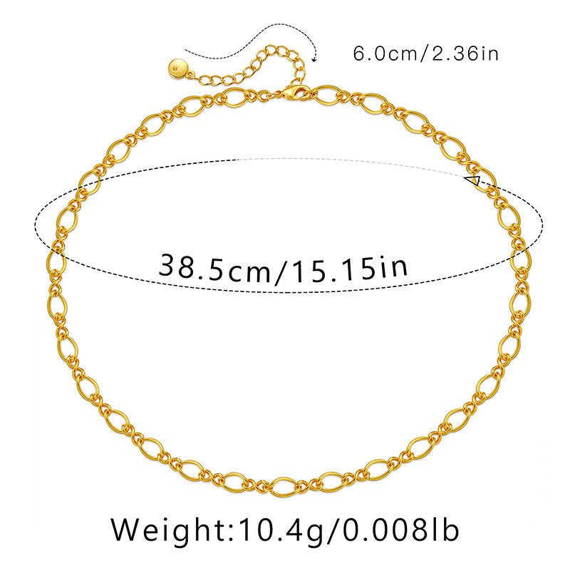 Ig Style Simple Style Solid Color Copper Plating Chain 18k Gold Plated Necklace