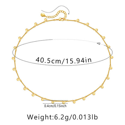 Ig Style Simple Style Solid Color Copper Plating Chain 18k Gold Plated Necklace