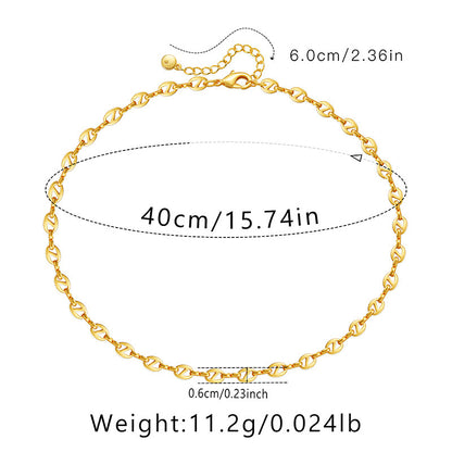 Ig Style Simple Style Solid Color Copper Plating Chain 18k Gold Plated Necklace