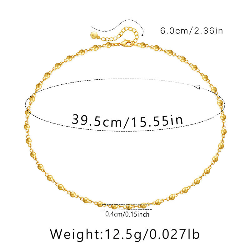 Ig Style Simple Style Solid Color Copper Plating Chain 18k Gold Plated Necklace