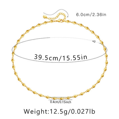 Ig Style Simple Style Solid Color Copper Plating Chain 18k Gold Plated Necklace