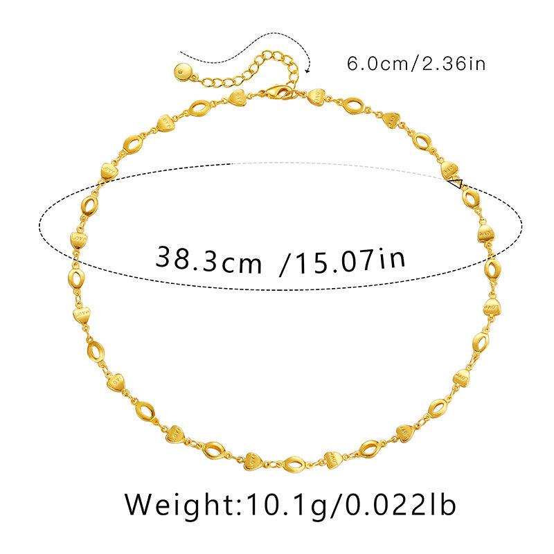 Ig Style Simple Style Solid Color Copper Plating Chain 18k Gold Plated Necklace