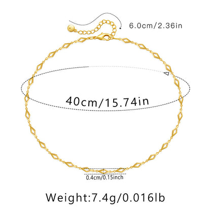 Ig Style Simple Style Solid Color Copper Plating Chain 18k Gold Plated Necklace