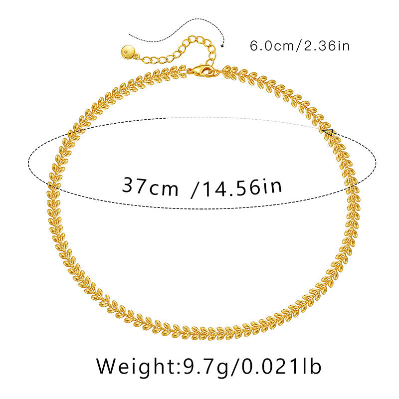 Ig Style Simple Style Solid Color Copper Plating Chain 18k Gold Plated Necklace