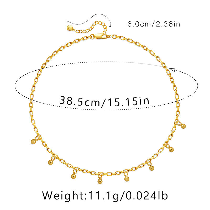 Ig Style Simple Style Solid Color Copper Plating Chain 18k Gold Plated Necklace