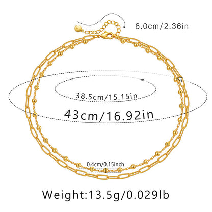 Ig Style Simple Style Solid Color Copper Plating Chain 18k Gold Plated Necklace