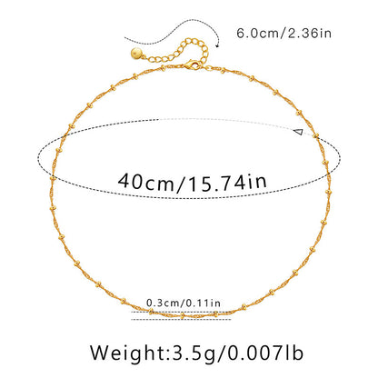 Ig Style Simple Style Solid Color Copper Plating Chain 18k Gold Plated Necklace