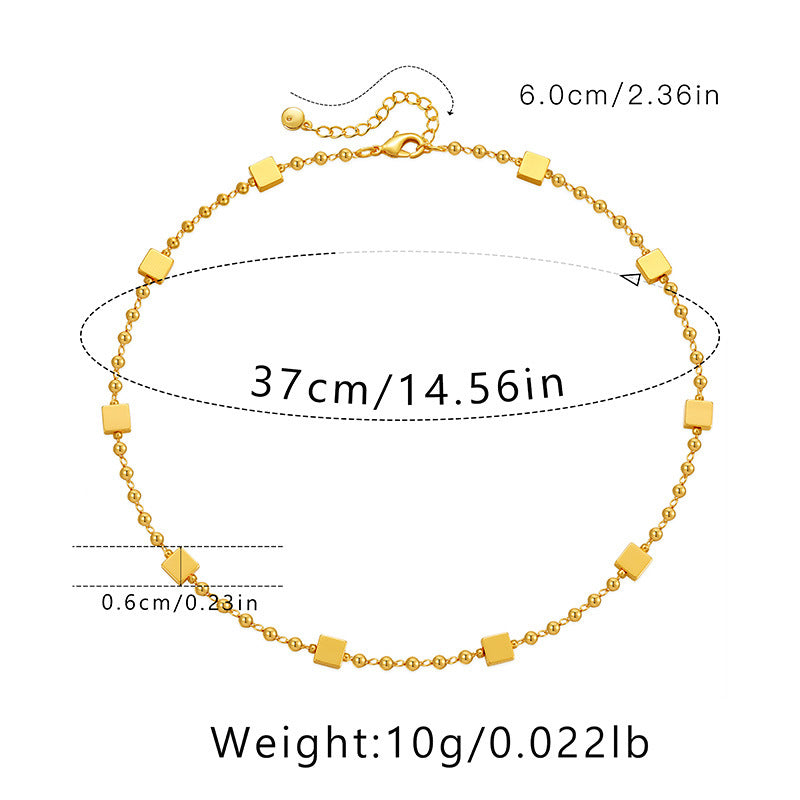 Ig Style Simple Style Solid Color Copper Plating Chain 18k Gold Plated Necklace