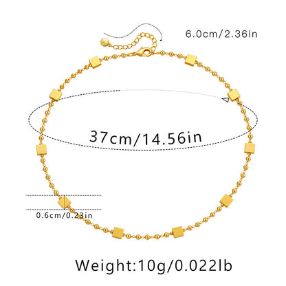 Ig Style Simple Style Solid Color Copper Plating Chain 18k Gold Plated Necklace