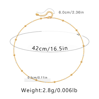 Ig Style Simple Style Solid Color Copper Plating Chain 18k Gold Plated Necklace