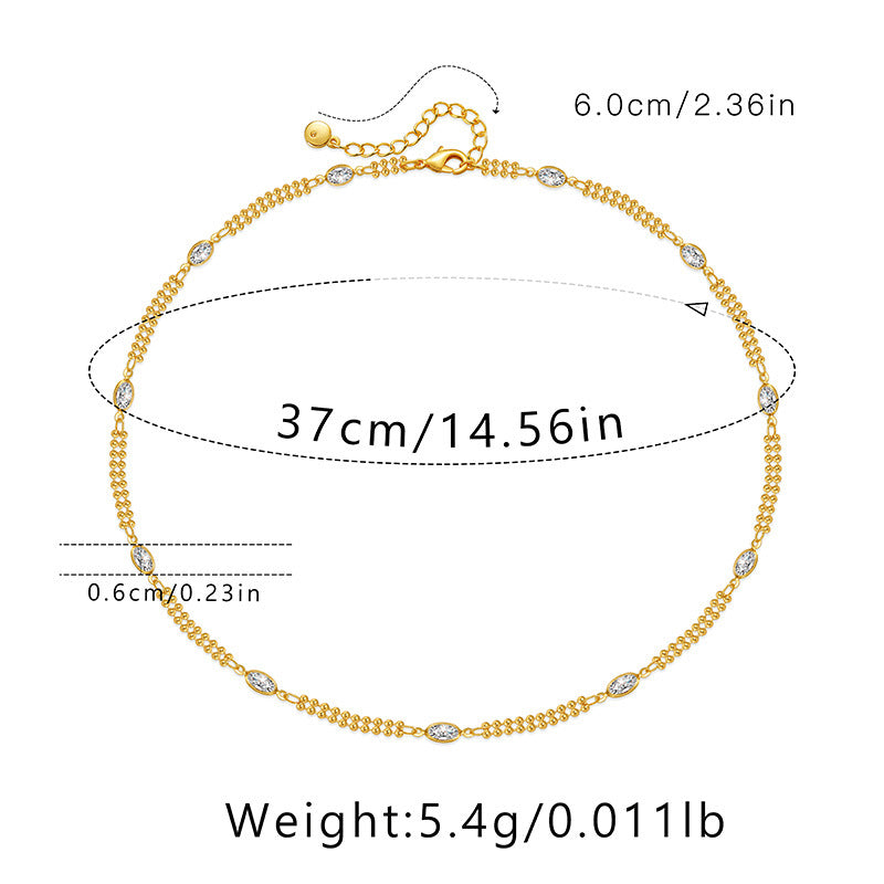 Ig Style Simple Style Solid Color Copper Plating Chain 18k Gold Plated Necklace