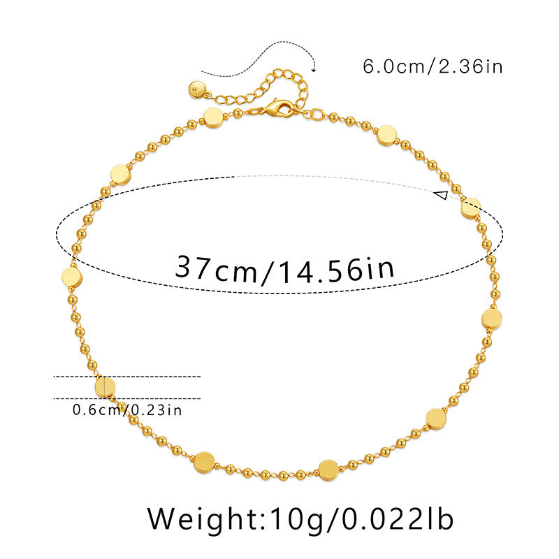 Ig Style Simple Style Solid Color Copper Plating Chain 18k Gold Plated Necklace