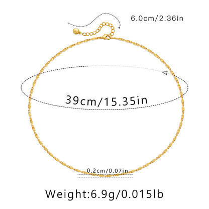 Ig Style Simple Style Solid Color Copper Plating Chain 18k Gold Plated Necklace