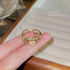 Simple Style Heart Shape Flower Bow Knot Copper Inlay Artificial Pearls Opal Zircon Rings