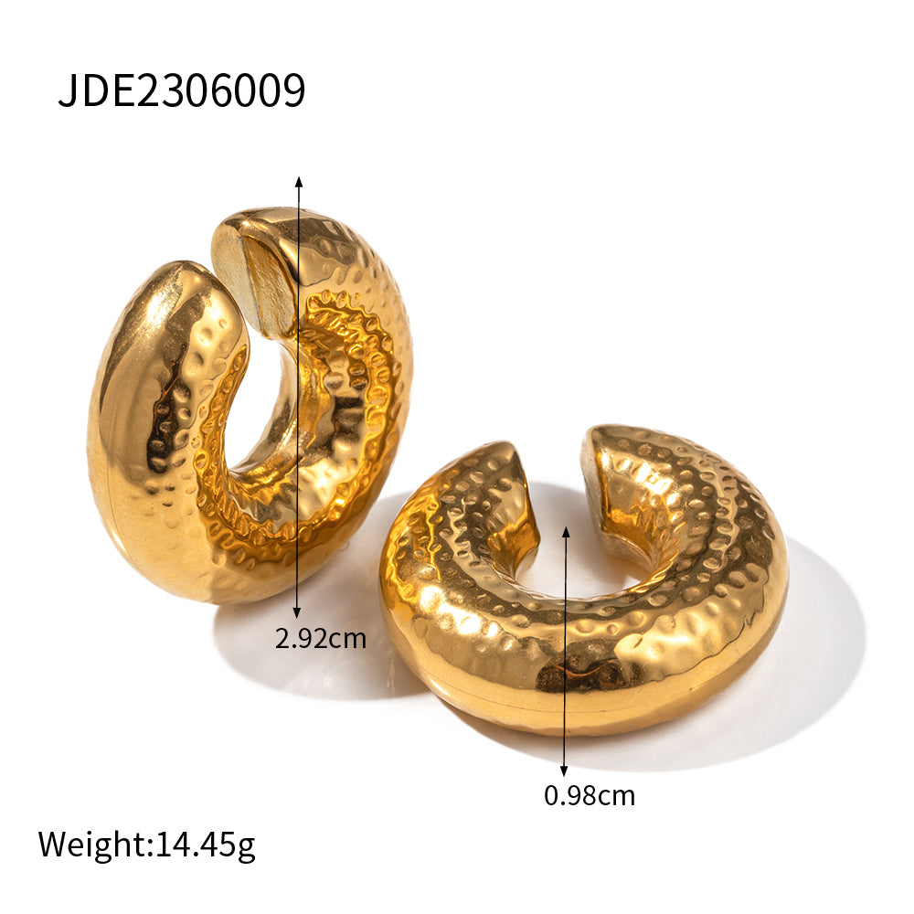 1 Pair Commute C Shape Plating Stainless Steel 18k Gold Plated Ear Cuffs