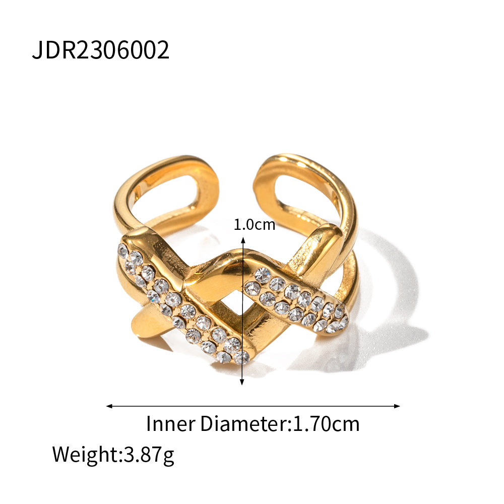 Letter Stainless Steel Plating 18k Gold Plated Rings