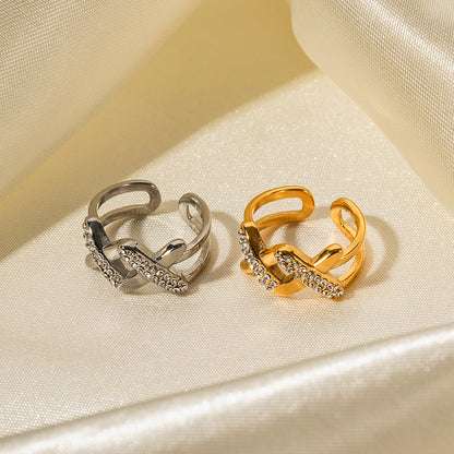 Letter Stainless Steel Plating 18k Gold Plated Rings