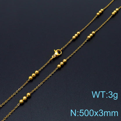 Luxurious Solid Color Stainless Steel Plating 18k Gold Plated Necklace