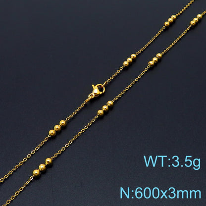 Luxurious Solid Color Stainless Steel Plating 18k Gold Plated Necklace