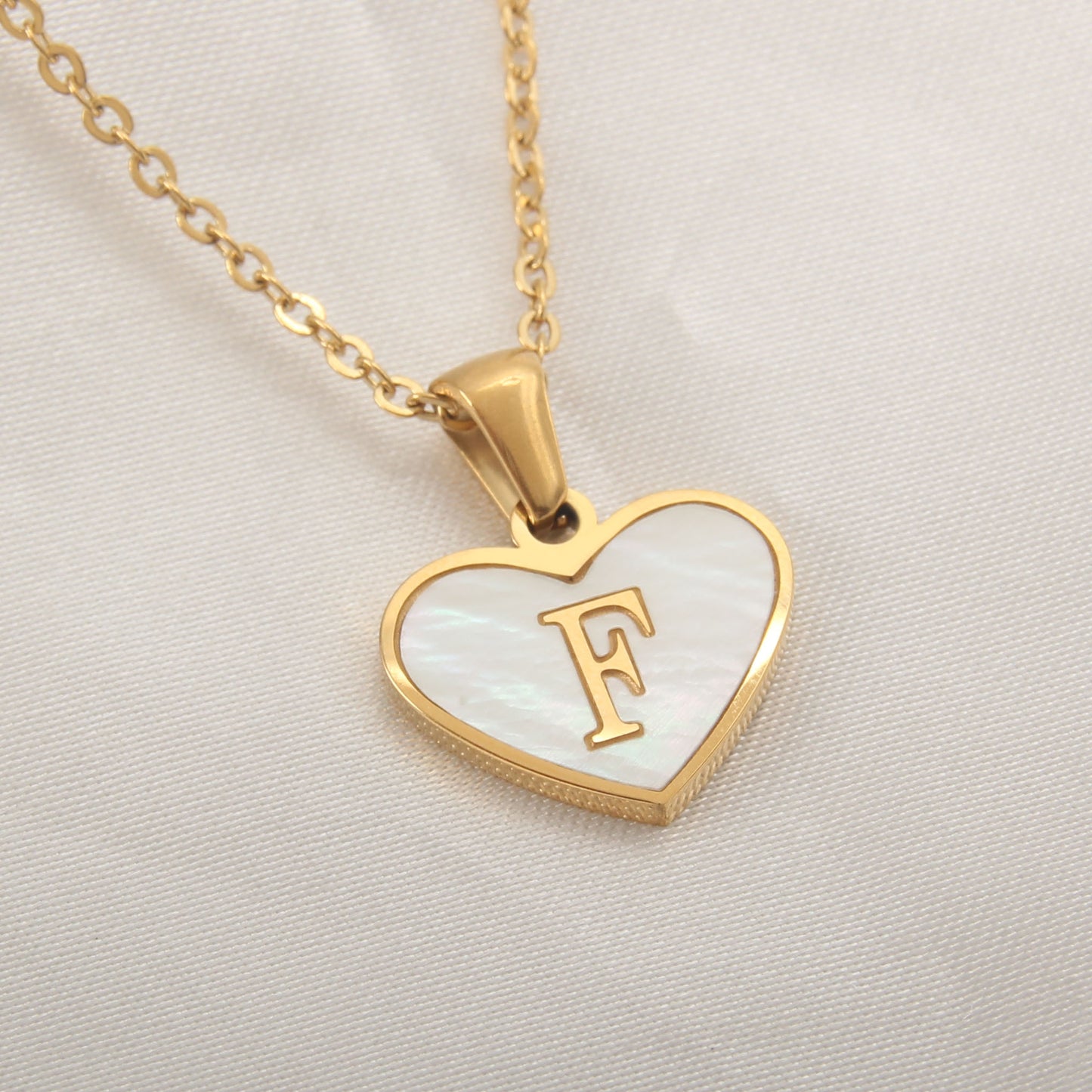 Casual Letter Stainless Steel Plating Inlay Shell Gold Plated Pendant Necklace