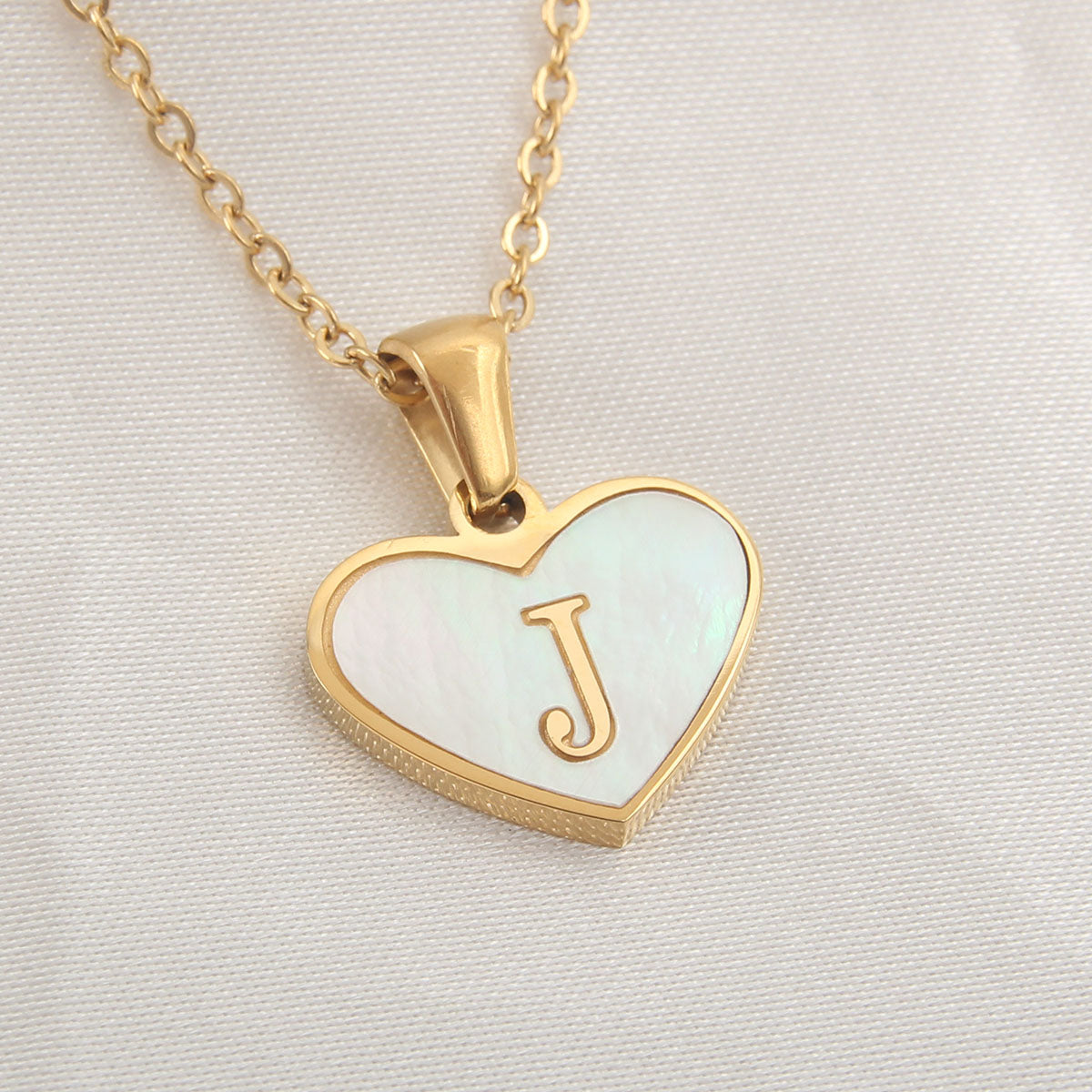 Casual Letter Stainless Steel Plating Inlay Shell Gold Plated Pendant Necklace