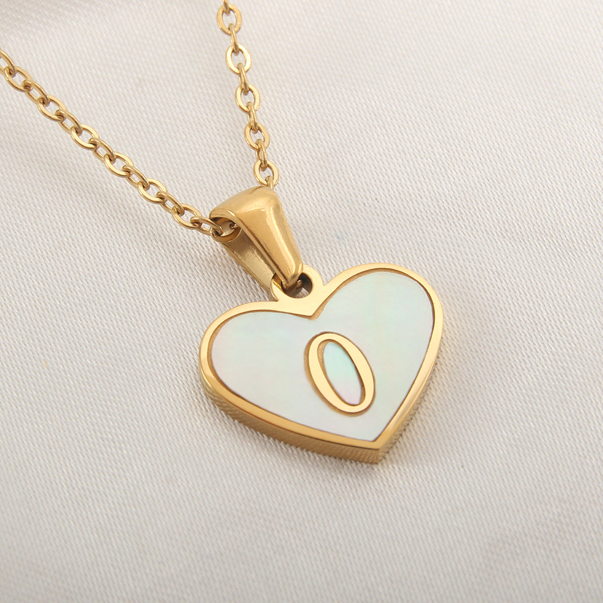 Casual Letter Stainless Steel Plating Inlay Shell Gold Plated Pendant Necklace